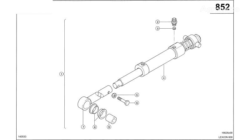 hydraulische cilinder voor Claas Lexion 600  maaidorser